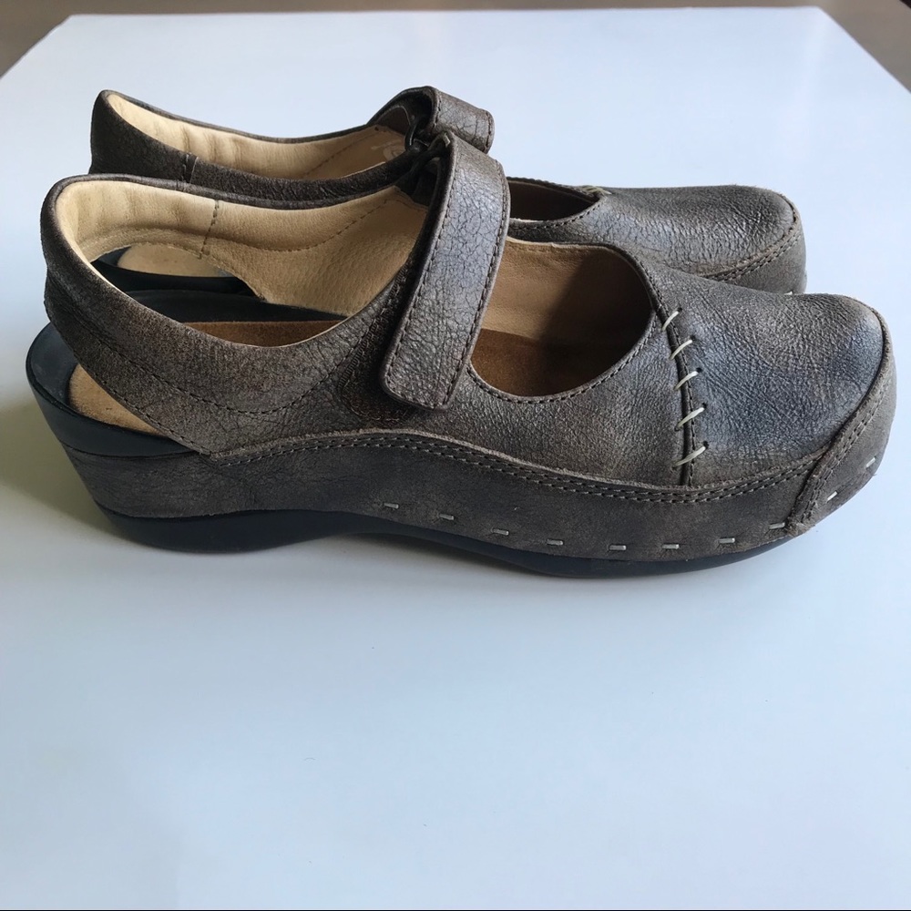 Wolky Leather Strap Mary Jane Clog Slingback Size 7 EUC